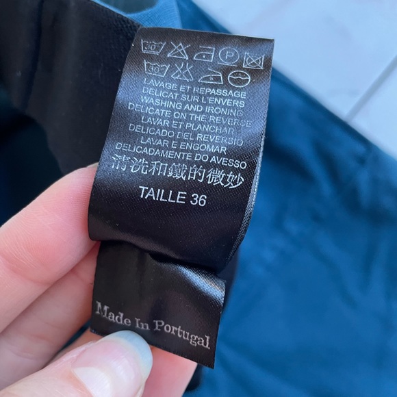 COP COPINE designer pencil skirt in teal with front slit, size small - Picture 10 of 14